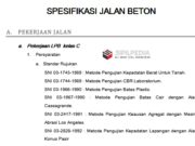SPESIFIKASI JALAN BETON