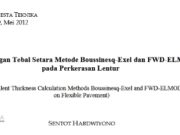 Penghitungan Tebal Setara Metode Boussinesq-Exel dan FWD-ELMOD pada Perkerasan Lentur