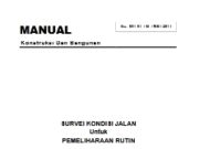 SURVEI KONDISI JALAN Untuk PEMELIHARAAN RUTIN