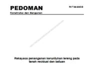 Rekayasa penanganan keruntuhan lereng pada tanah residual dan batuan