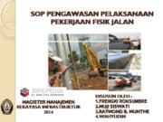 SOP PENGAWASAN PELAKSANAAN PEKERJAAN FISIK JALANPEKERJAAN FISIK JALA