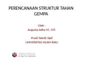 PERENCANAAN STRUKTUR TAHAN GEMPA