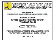 BERITA ACARA SHOW CAUSE MEETING (SCM) TINGKAT BALAI