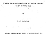A GENERAL HAND METHOD OF ANALYSIS FOR TALL BUILDING STRUCTURES SUBJECT TO LATERAL LOADS