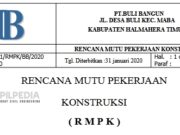 RENCANA MUTU PEKERJAAN KONSTRUKSI