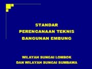 STANDAR PERENCANAAN TEKNIS BANGUNAN EMBUNG