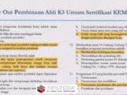 Kisi-kisi Soal Try Out Pembinaan Ahli K3 Umum Sertifikasi KEMNAKER RI
