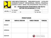 PENGAWASAN PENGENDALIAN MUTU BETON DILAPANGAN
