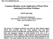 Common Mistakes on the Application of Plaxis 2D in Analyzing Excavation Problems