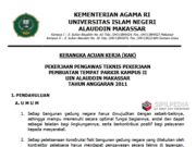 KERANGKA ACUAN KERJA (KAK) PEKERJAAN PENGAWAS TEKNIS PEKERJAAN PEMBUATAN TEMPAT PARKIR KAMPUS