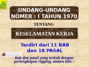 UNDANG-UNDANG NOMER : I TAHUN 1970 TENTANG UNDANG-UNDANG NOMER : I TAHUN 1970 TENTANG KESELAMATAN KERJA