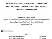 Analisa Kapasitas Struktur Atas Terhadap Beban Kendaraan Roda Empat pada Gedung Parkir