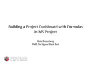 Building a Project Dashboard with Formulas in MS Project
