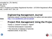 Project Risk Management Using the Project Risk FMEA