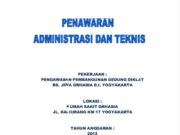 Penawaran Administrasi dan Teknis Pengawasan Pembangunan Gedung Diklat Rumah Sakit Jiwa