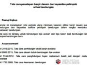 Tata Cara Penetapan Banjir desain dan Kapasitas Pelimpah Untuk Bendungan