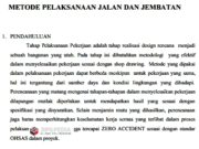 METODE PELAKSANAAN JALAN DAN JEMBATAN