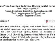 Pengetesan Prime Coat dan Tack Coat Beserta Contoh Perhitungannya