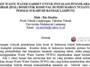 DESAIN WASTE WATER GARDEN UNTUK INSTALASI PENGOLAHAN AIR LIMBAH (IPAL) DOMESTIK KOMUNAL DI PERUMAHAN NUSANTARA PERMAI SUKABUMI BANDAR LAMPUNG