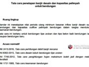 Tata Cara Penetapan Banjir Desain dan Kapasitas Pelimpah untuk Bendungan