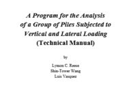 A Program for the Analysis of a Group of Piles Subjected to Vertical and Lateral Loading (Technical Manual)