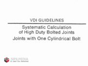 Systematic Calculation of High Duty Bolted Joints Joints With one Cylindrical Bolt