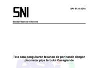 Tata cara pengukuran tekanan air pori tanah dengan pisometer pipa terbuka Casagrande