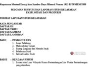PEDOMAN PENYUSUNAN LAPORAN STUDI KELAYAKAN EKSPLOITASI DAN PRODUKSI