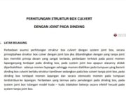 PERHITUNGAN STRUKTUR BOX CULVERT DENGAN JOINT PADA DINDING