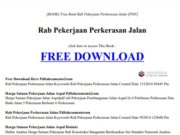 Rab Pekerjaan Perkerasan Jalan