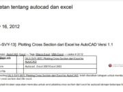 Plotting Cross Section dari Excel ke AutoCAD