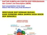Daftar Kumpulan Contoh SOP Perusahaan dan Contoh Job Description
