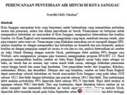 PERENCANAAN PENYEDIAAN AIR MINUM DI KOTA