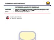 Metode Pelaksanaan Pekerjaan Pembangunan Pembangkit Listrik Tenaga Mini Hydro (PLTM)