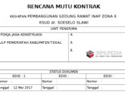RENCANA MUTU KONTRAK