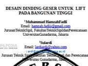 DESAIN DINDING GESER UNTUK LIFT PADA BANGUNAN TINGGI