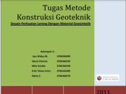 Desain Perkuatan Lereng dengan Material Geosintetik