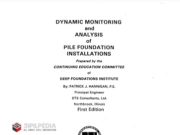 Dynamic Monitoring and Analysis of Pile Foundation Installations