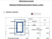 PERHITUNGAN VOLUME PEKERJAAN PEMBANGUNAN RUMAH TINGGAL 2 LANTAI