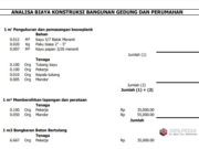 ANALISA BIAYA KONSTRUKSI BANGUNAN GEDUNG DAN PERUMAHAN
