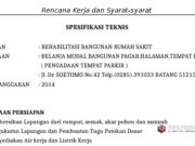 SPESIFIKASI TEKNIS REHABILITASI BANGUNAN RUMAH SAKIT