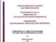 COMPARISON OF COMPUTER PROGRAMS FOR ANALYSIS OF REINFORCED SLOPES