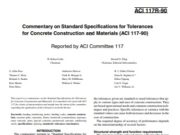 Commentary on Standard Specifications for Tolerances for Concrete Construction and Materials (ACI 117-90)