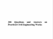 200 Questions and Answers on Practical Civil Engineering Works