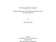 The Average Best Solution A Generative Design Tool for Multi-Objective Optimization of Free- Form Diagrid Structures