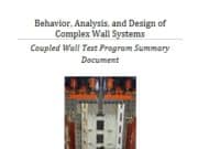 Behavior, Analysis, and Design of Complex Wall Systems_Coupled Wall Test Program Summary Document