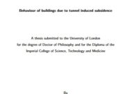 Behaviour of buildings due to tunnel induced subsidence