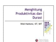 Menghitung Produktivitas dan Durasi