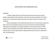 GEOTEKNIK DAN HIDROGEOLOGI