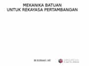 MEKANIKA BATUAN UNTUK REKAYASA PERTAMBANGAN